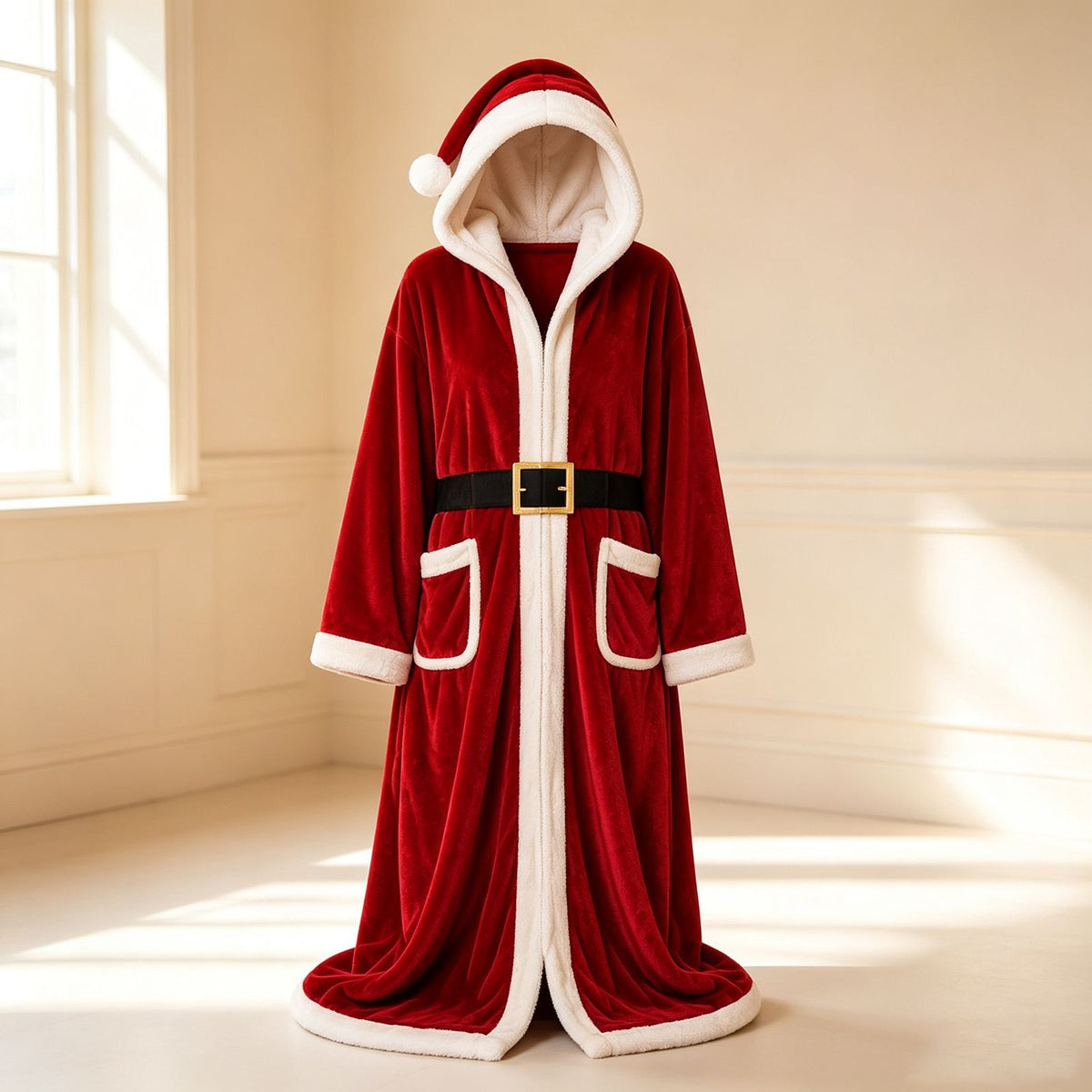 Twinklewell™ Christmas Velvet Cloak — Hooded, Heated & Party-Ready