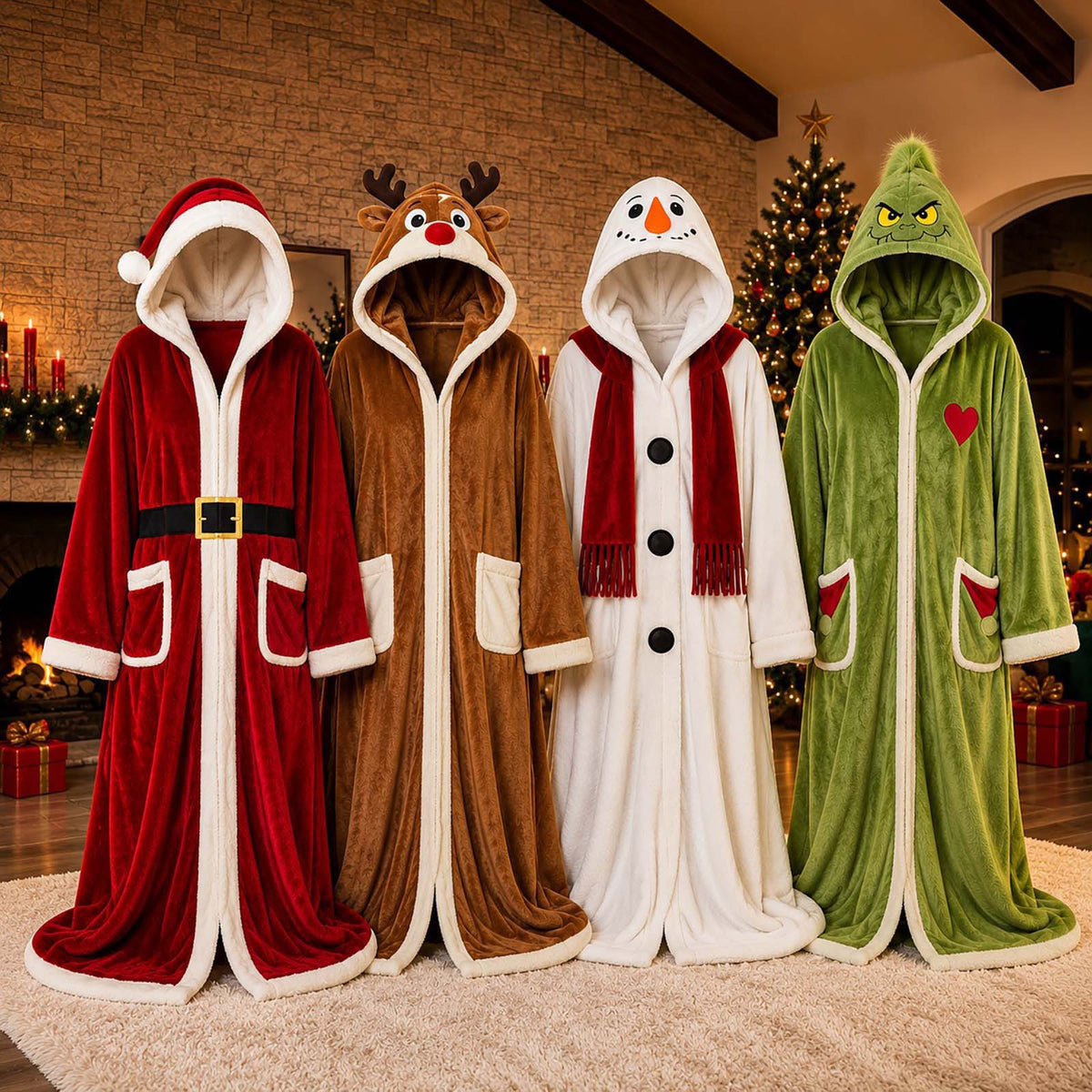 Twinklewell™ Christmas Velvet Cloak — Hooded, Heated & Party-Ready