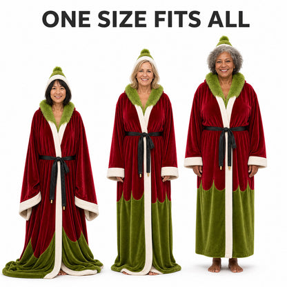 Twinklewell™ Christmas Velvet Cloak — Hooded, Heated & Party-Ready