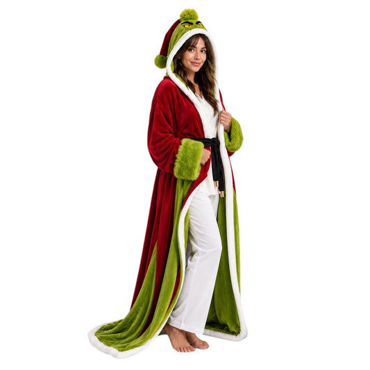 Twinklewell™ Christmas Velvet Cloak — Hooded, Heated & Party-Ready